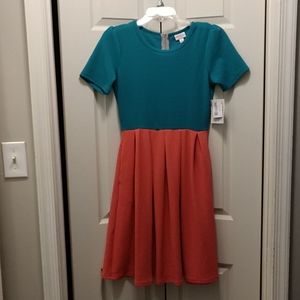 NEW Lularoe Amelia Dress  Pink and Green